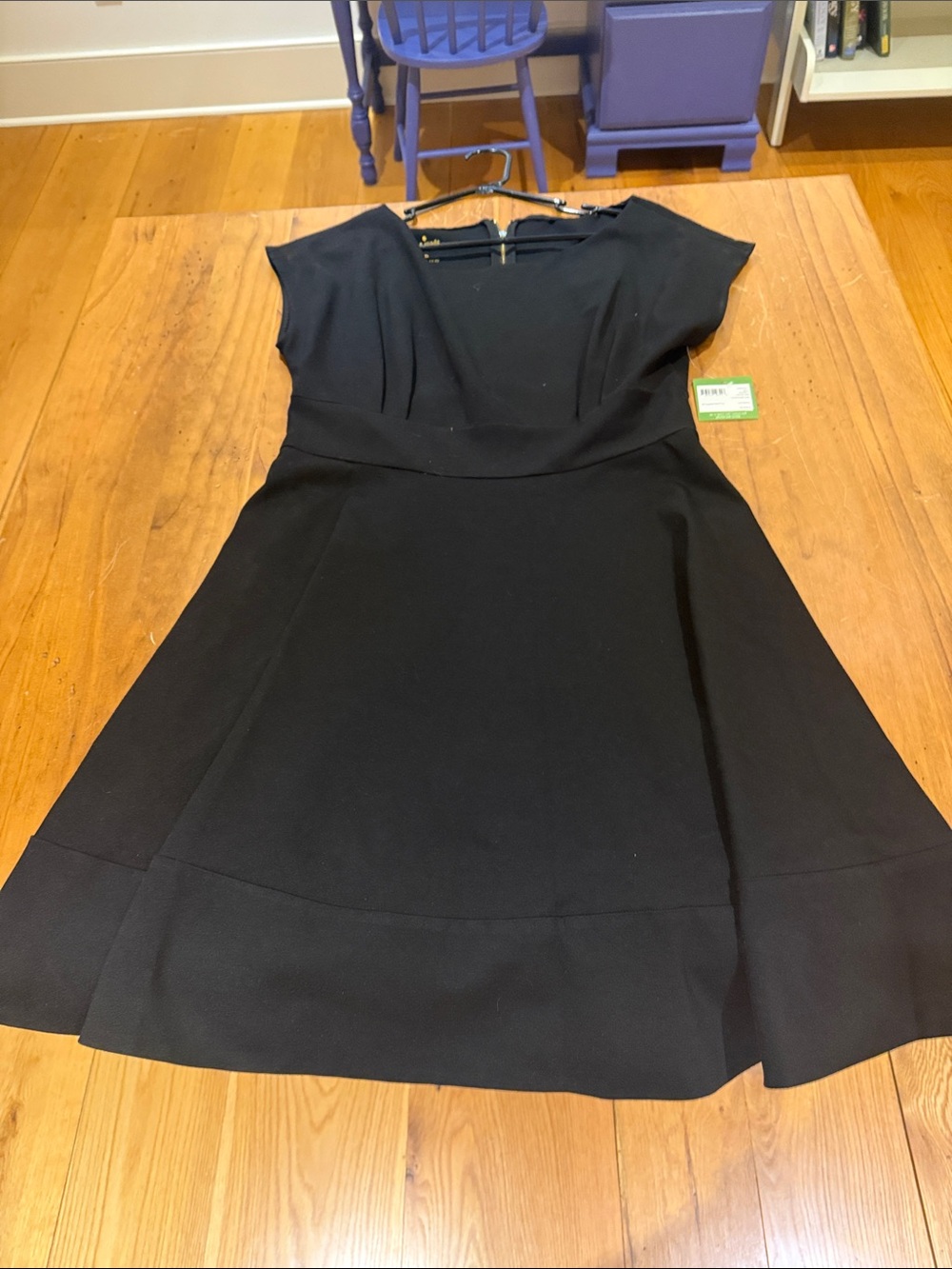 kate spade Black Fit-and-Flare Cap-Sleeve Dress